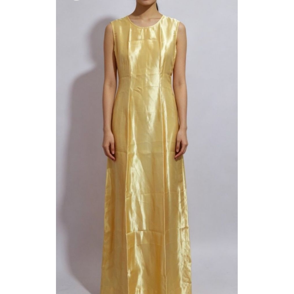Long Dress Satin Gold