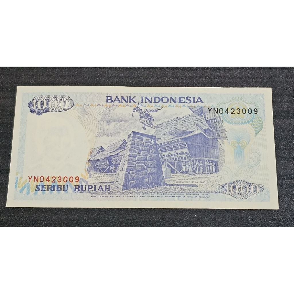 ASLI Uang Kertas 1.000 rupiah PULAU NIAS tanpa lecek