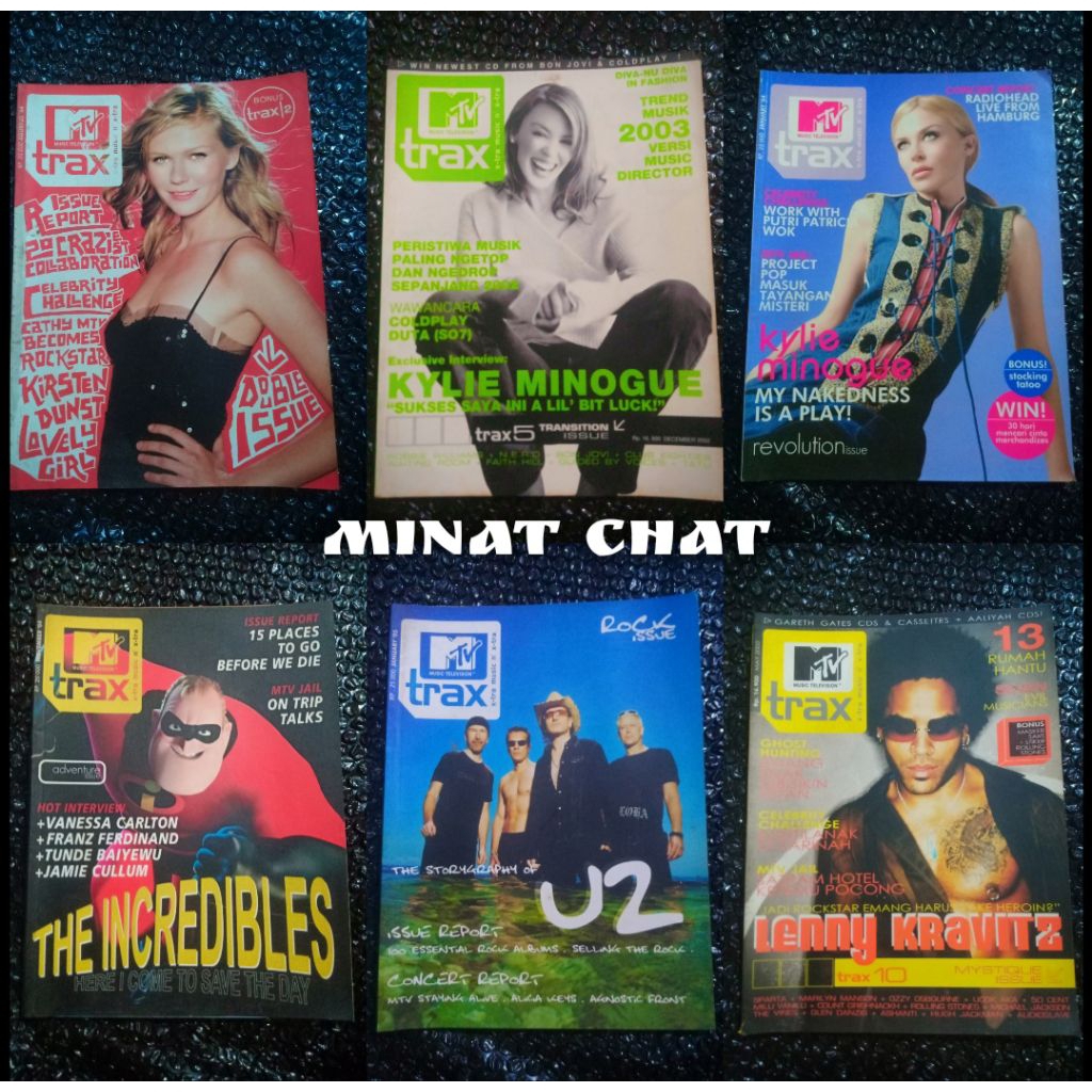 Majalah Mtv Trax - Lenny Kravitz, U2,Kylie Minogue dll