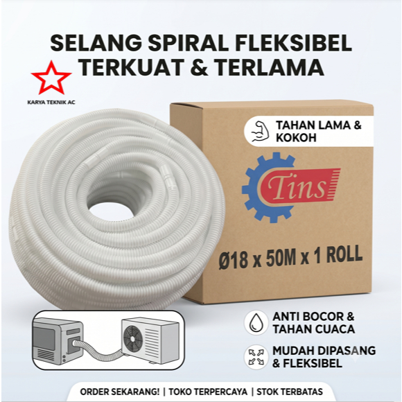 SELANG AC FLEXIBEL 1 ROLL MERK TINS 50 METER