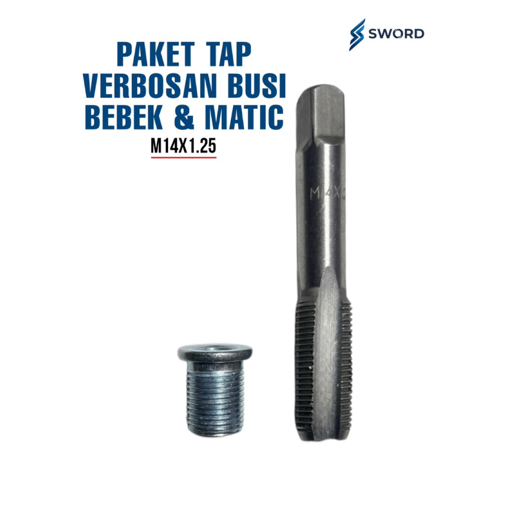 Alat Perbaiki Drat Busi Slek M14x1.25 Tap Snei Busi Motor Beat Vario Mio Jupiter Supra