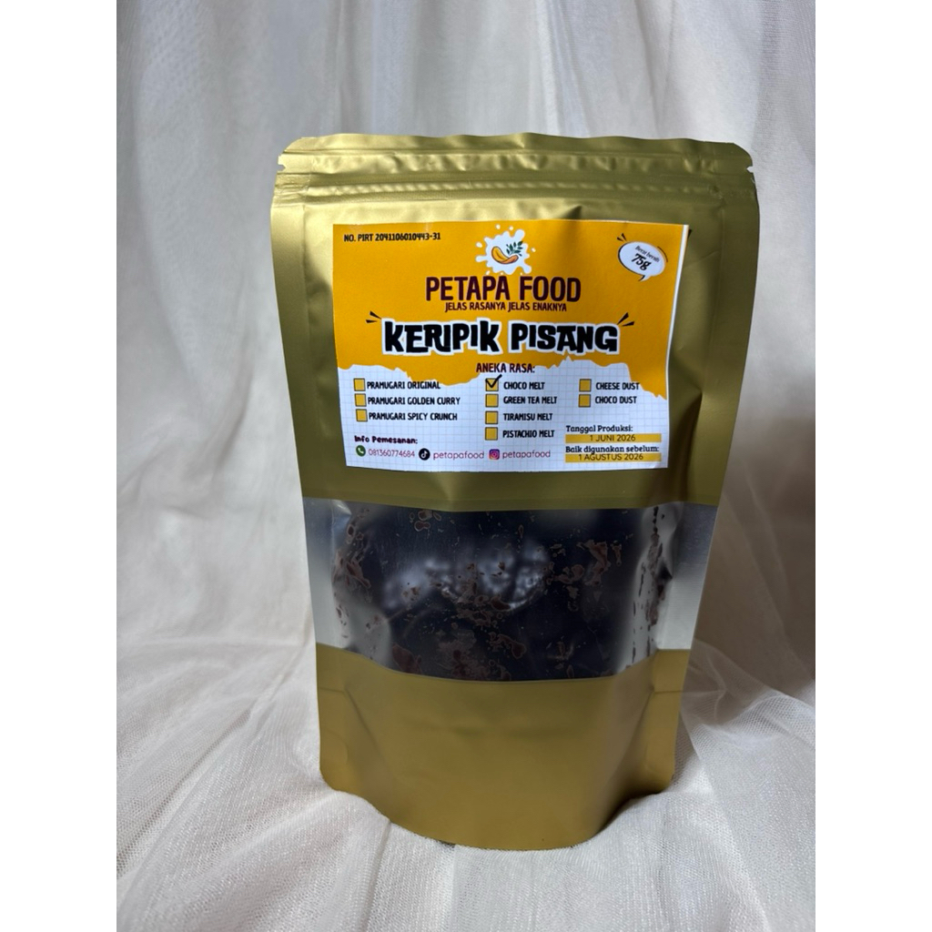 keripik pisang petapa food rasa choco melt 75gram