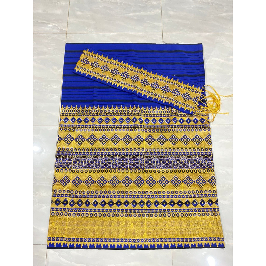 bisa cod tapis tenun bordir lampung elis biru