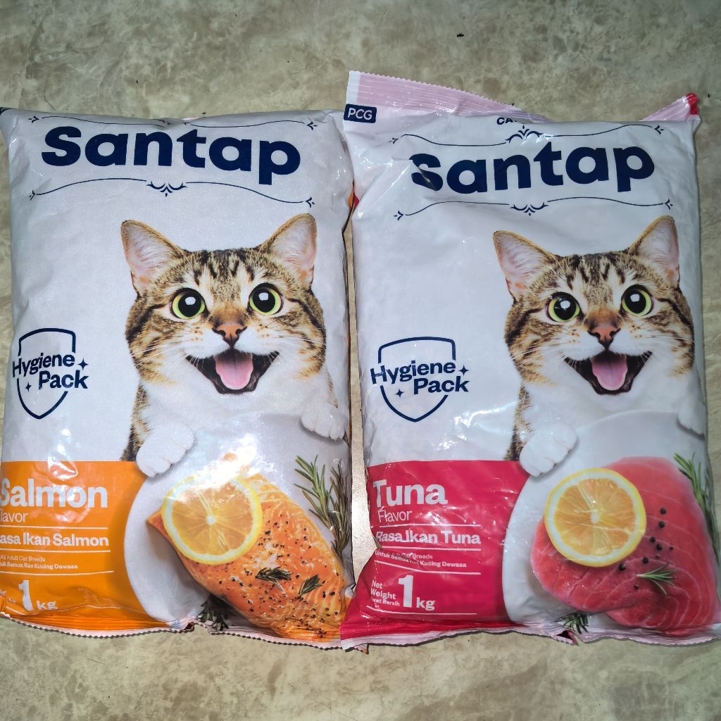 SANTAP 500G 1KG PAKAN KUCING KERING MAKANAN DRY FOOD CAT ADULT DEWASA SEGITIGA RASA IKAN TUNA CATTY 