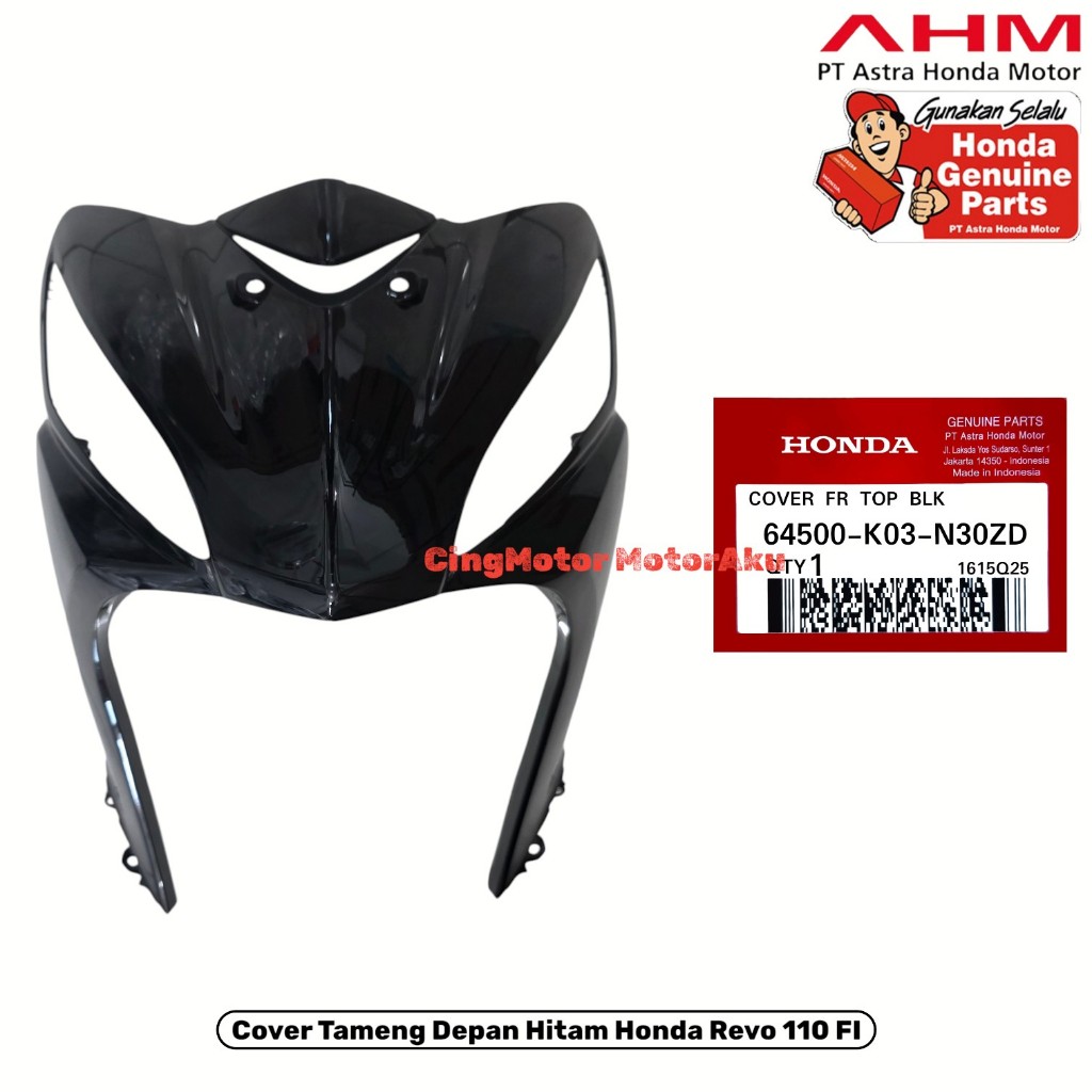 64500K03N30ZD COVER TAMENG DEPAN HITAM REVO 110 FI K03 PART AHM