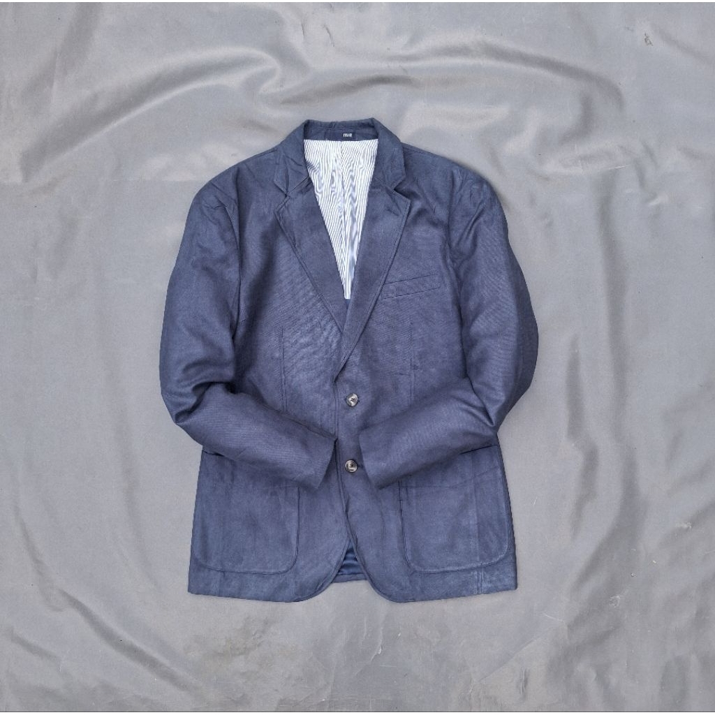 j110/jas casual pria bahan velvet suede /size L/blazer pria casual navy bahan velvet/jas casual pria