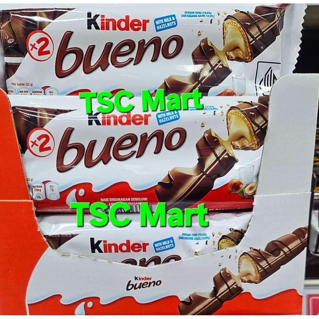 Kinder Bueno Milk Chocolate Covered Wafer Bar.150 Gram.