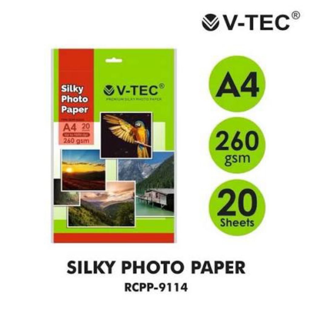 Kertas Foto Doff / Photo Paper V-Tec - Silky A4 260gsm