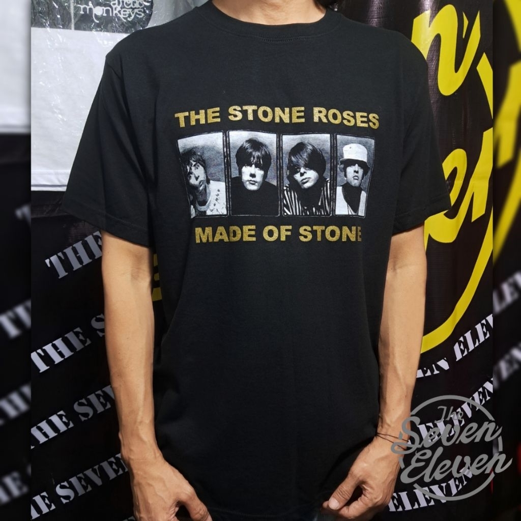 Kaos Stone Roses Band T-shirt | Rare Design Britpop Shoegaze Longsleeve Merchcons X Seven Eleven
