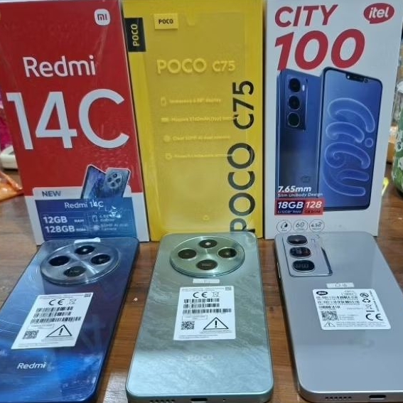 POCO C75, REDMI 14C, ITEL CITY100, ITEL RS4 SECOND RASA BARU 6/128
