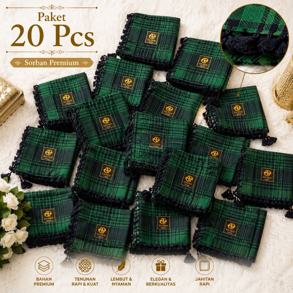 20 Pcs Sorban Arab Shemagh Rumbai Ronce