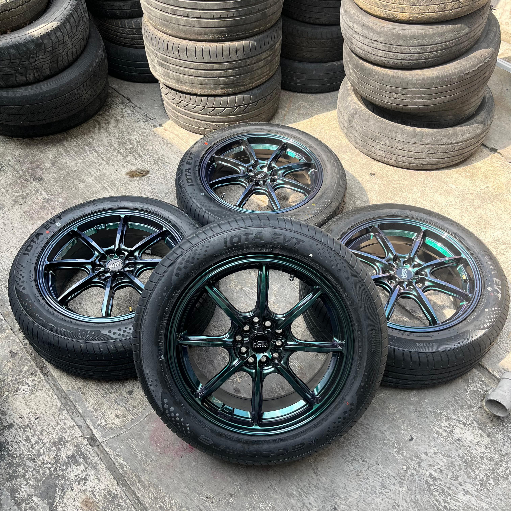 JUAL VELG RECING MAYBRAT HSR R17 H10 ET42 PURPLE GALAXY + BAN IOTA(26) 215 55 R17