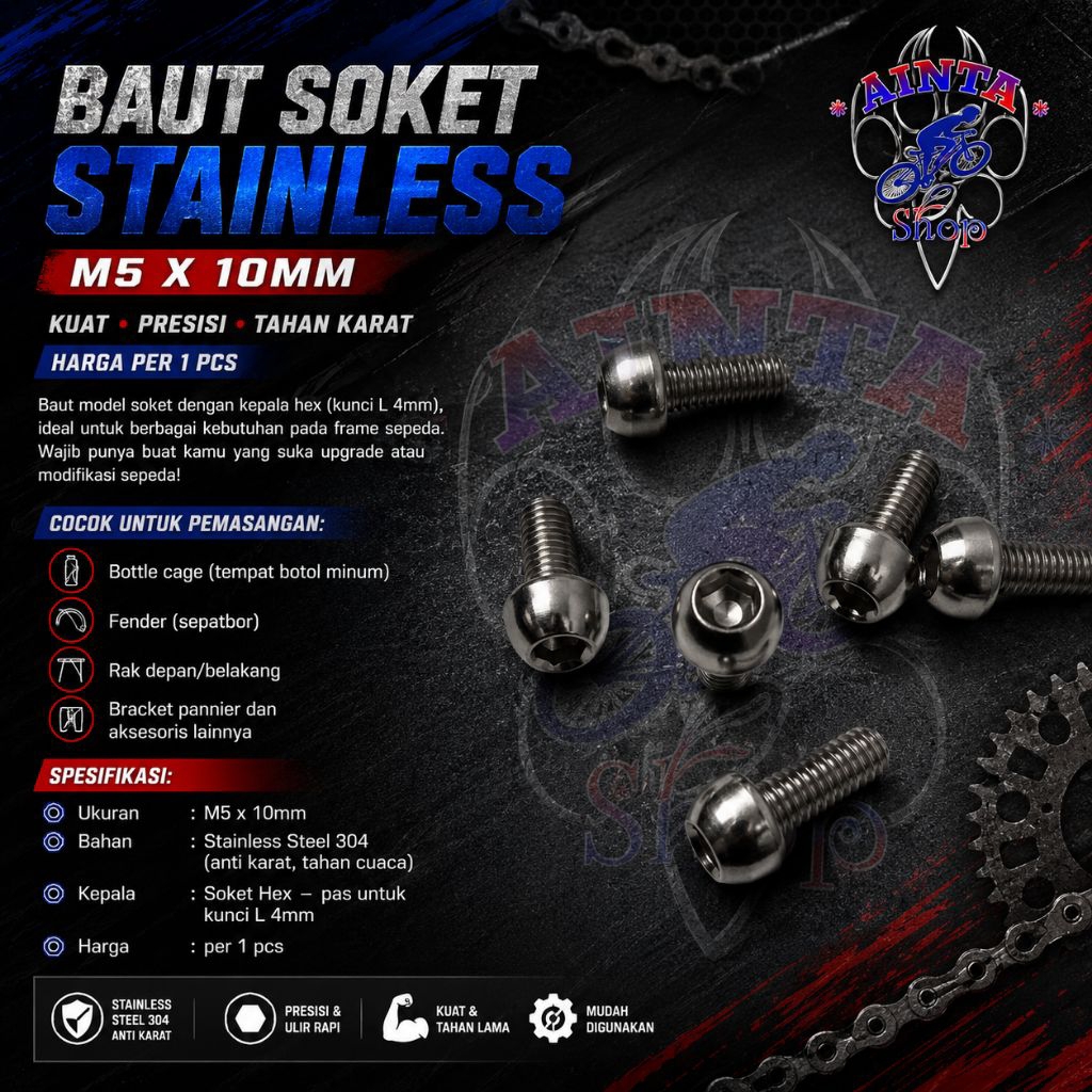 Baut bidon Bottle cage holder botol minum rak pannier hanger fender spakbor