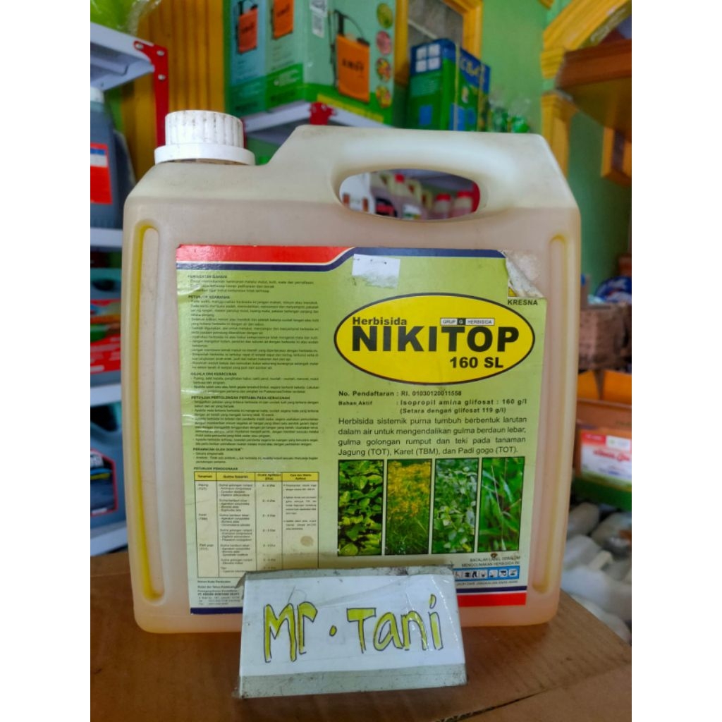 herbisida NIKITOP 160 sl kemasan 5 liter / racun rumput glifosat