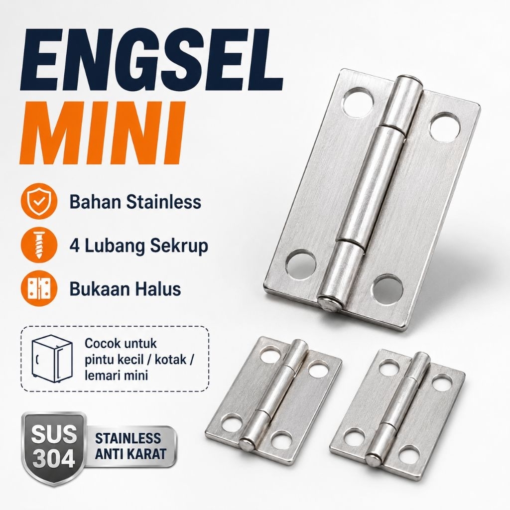 Engsel Mini Kupu Kecil 1.5 Inch Silver Engsel Box Kotak Lemari Pintu Kabinet