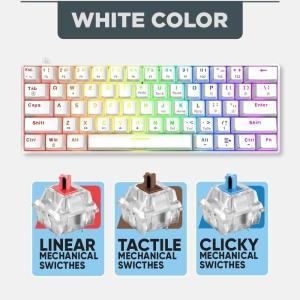 Armaggeddon MKA 1C Nex Full-size Mechanical Keyboard - Hitam/White, 104 Keys, RGB Backlighting