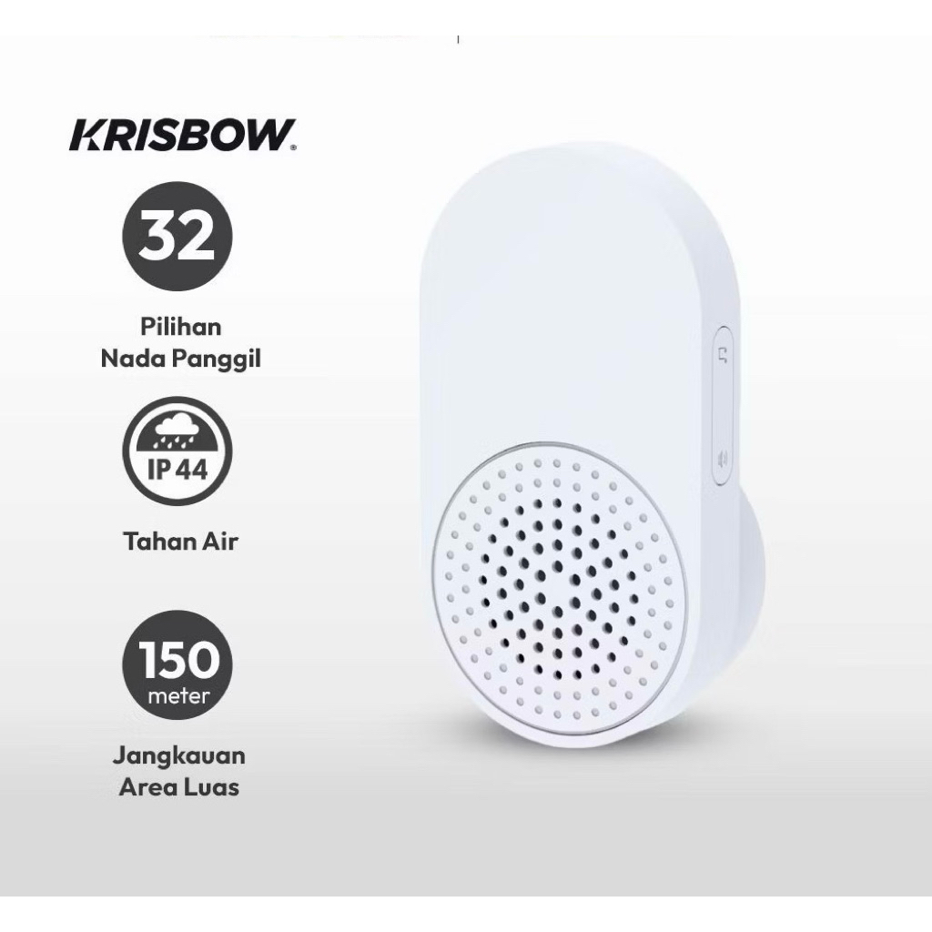 KRISBOW BEL PINTU WIRELESS ONE PLUG. BEL PINTU WIRELESS. DOOR CHIME PENANDA PANGGILAN PINTU BEL RUMA