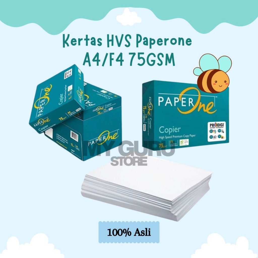 [RIM/DUS] KERTAS HVS PAPERONE A4/F4 75GSM / KERTAS HVS PAPERONE /KERTAS PRINT PAPERONE