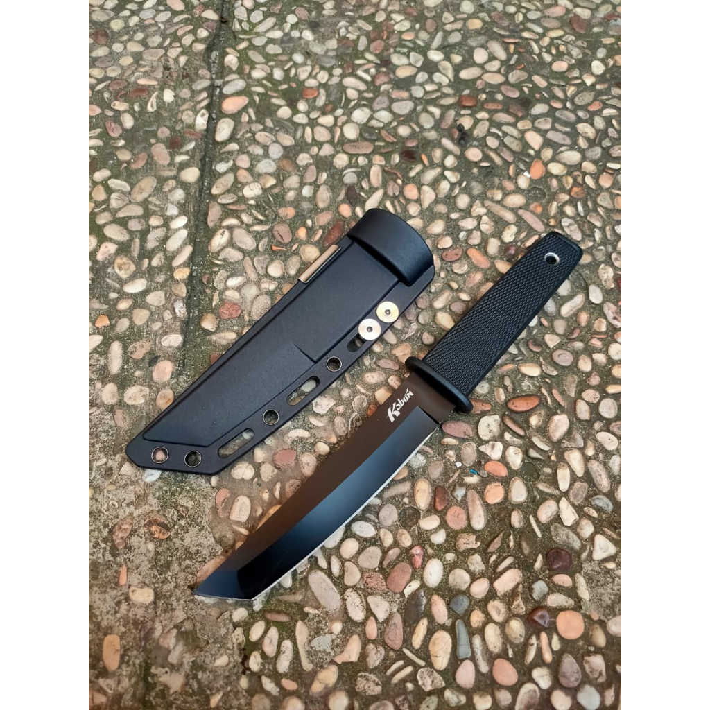 Pisau Survival Kobun Camping Outrdoor Import - HITAM