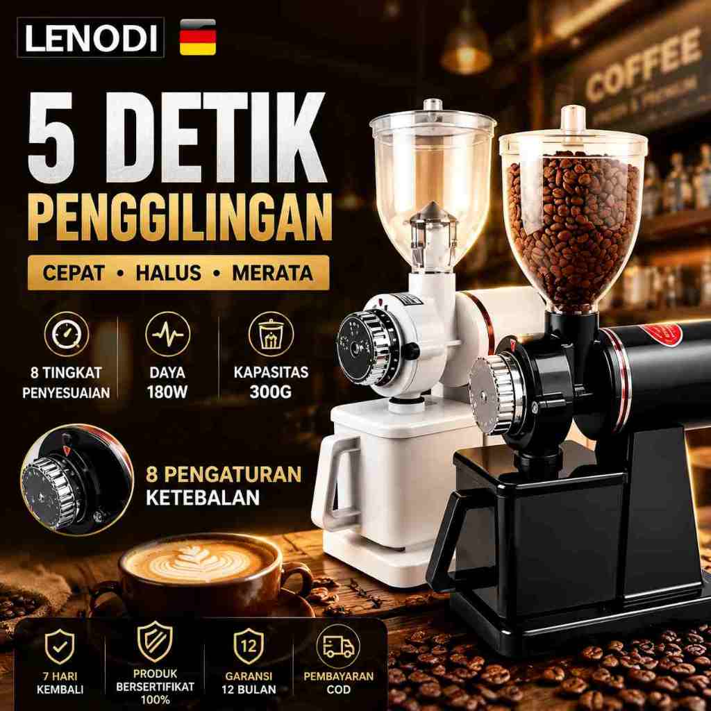 LENODI One Two Cups 600N Alat Penggiling Kopi Electric Coffee Penggilingan cepat Mill Grinder Mesin 