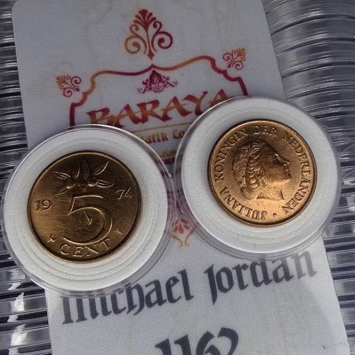 5 cent Juliana Gulden tahun 1974 kilau asli dijamin ori