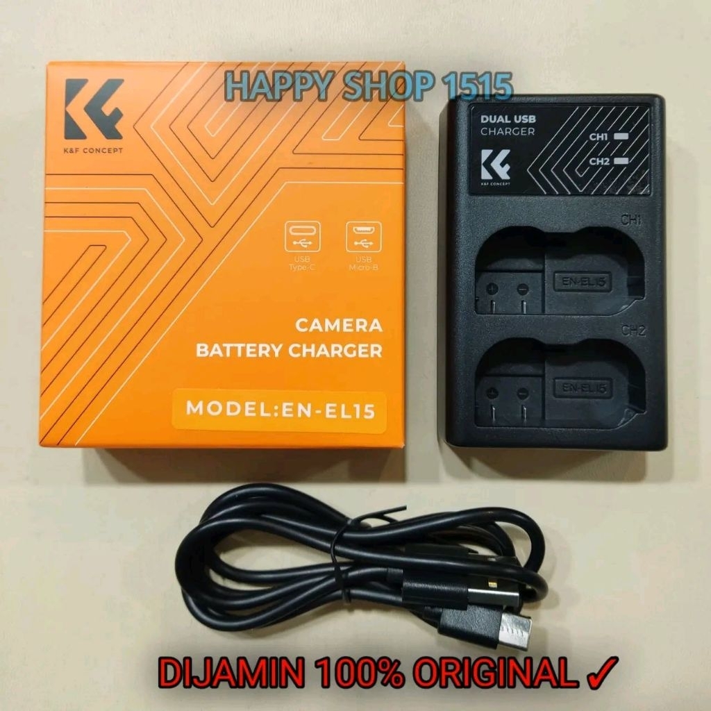 K&F CONCEPT EN-EL15 BATTERY CHARGER,dual slot Quick Charger for Nikon D600, Nikon D610, Nikon D750, 