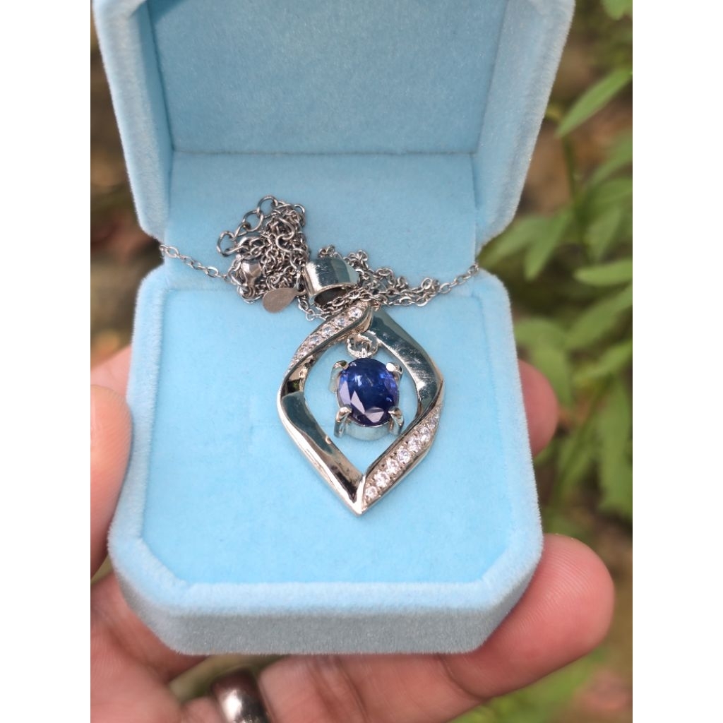 Liontin - Permata Natural Blue Sapphire (Memo GRI&MGL)