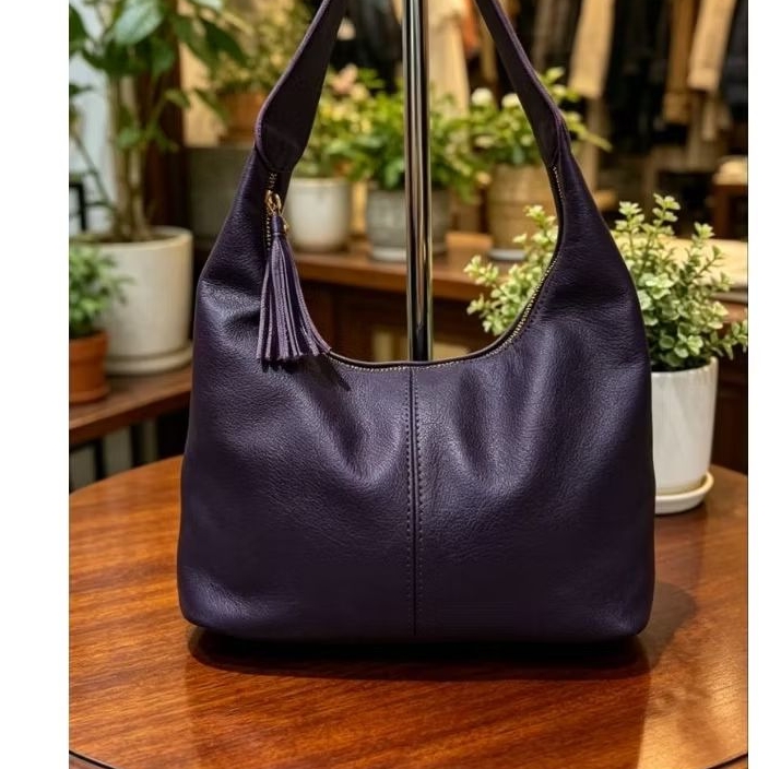 Tas hobo kulas warna ungu tua ukuran small