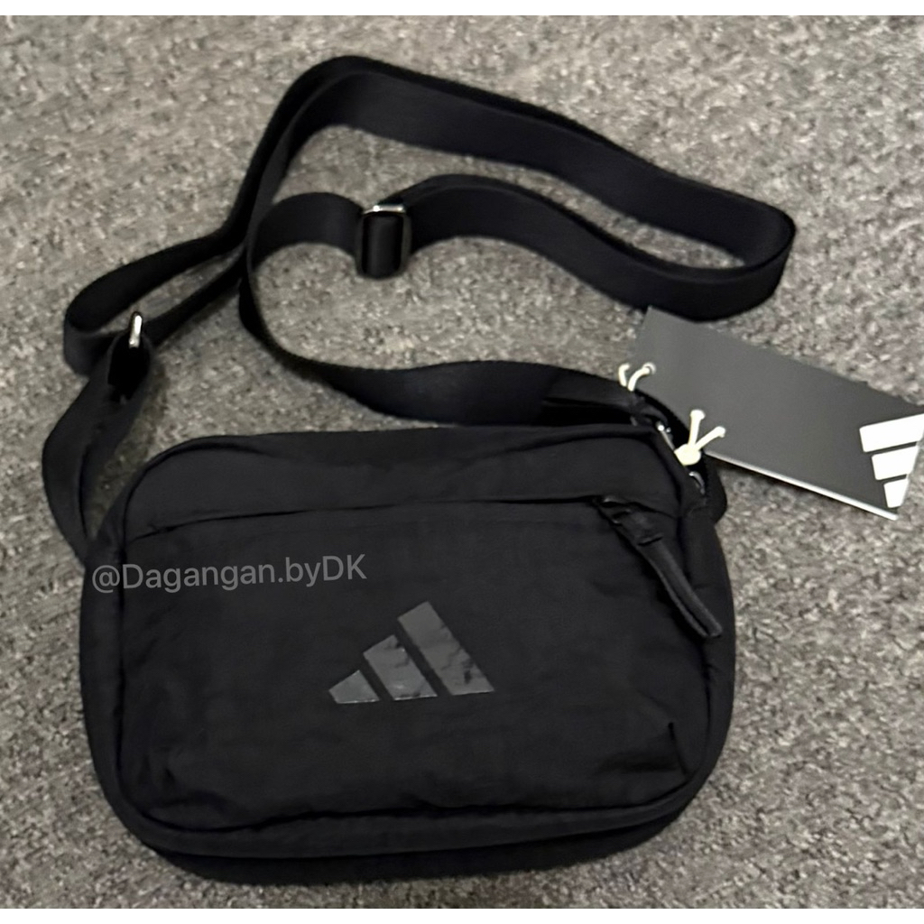 Tas Adidas Mini Sling Bag Trefoil Logo Original 100% Full Black