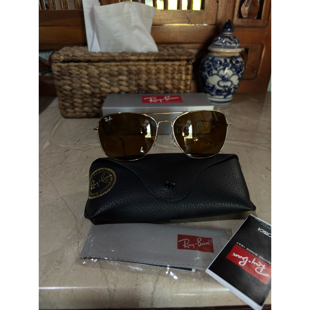 kacamata klasik ray-ban Caravan size 58 coklat