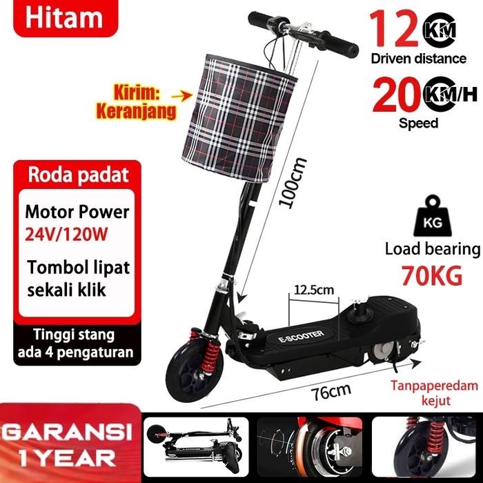 Skuter Elektrik Listrik Lipat 10 Inchi Daya Tahan Baterai [SECOND]