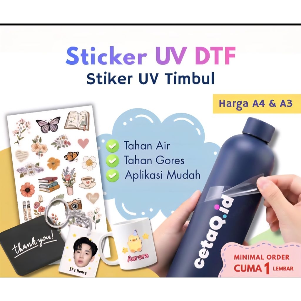 Jasa Cetak Stiker DTF UV / Stiker UV DTF