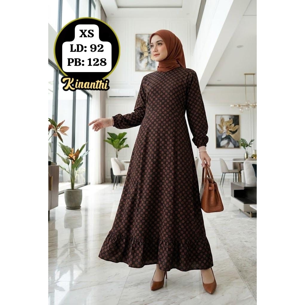 Gamis Rampel Kinanthi size XS |Kinanthi Batik Nusantara.