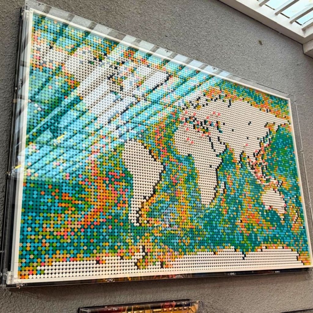 Akrilik Bricks - Akrilik Display Case untuk LEGO Art 31203 World Map