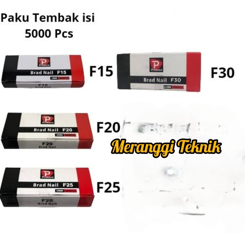 Isi paku tembak nailer gun F15 F20 F25 F30 F50 Primero isi 5000 pcs