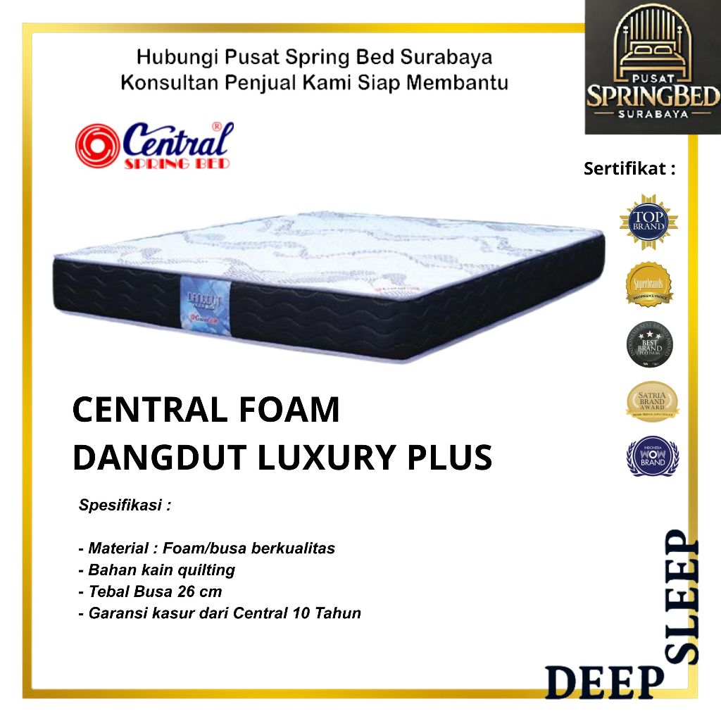 PUSAT SPRINGBED SURABAYA - Central Foam Kasur Busa - DANGDUT X LUXURY PLUS Murah Bergaransi 10 Tahun