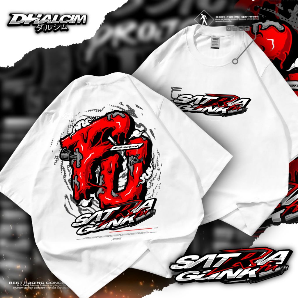 KAOS DISTRO FU SATRIA FU GANK RACING COTTON 24S TEBAL, KAOS SATRIA FU, KAOS SATRIA GANK, KAOS LOGO F