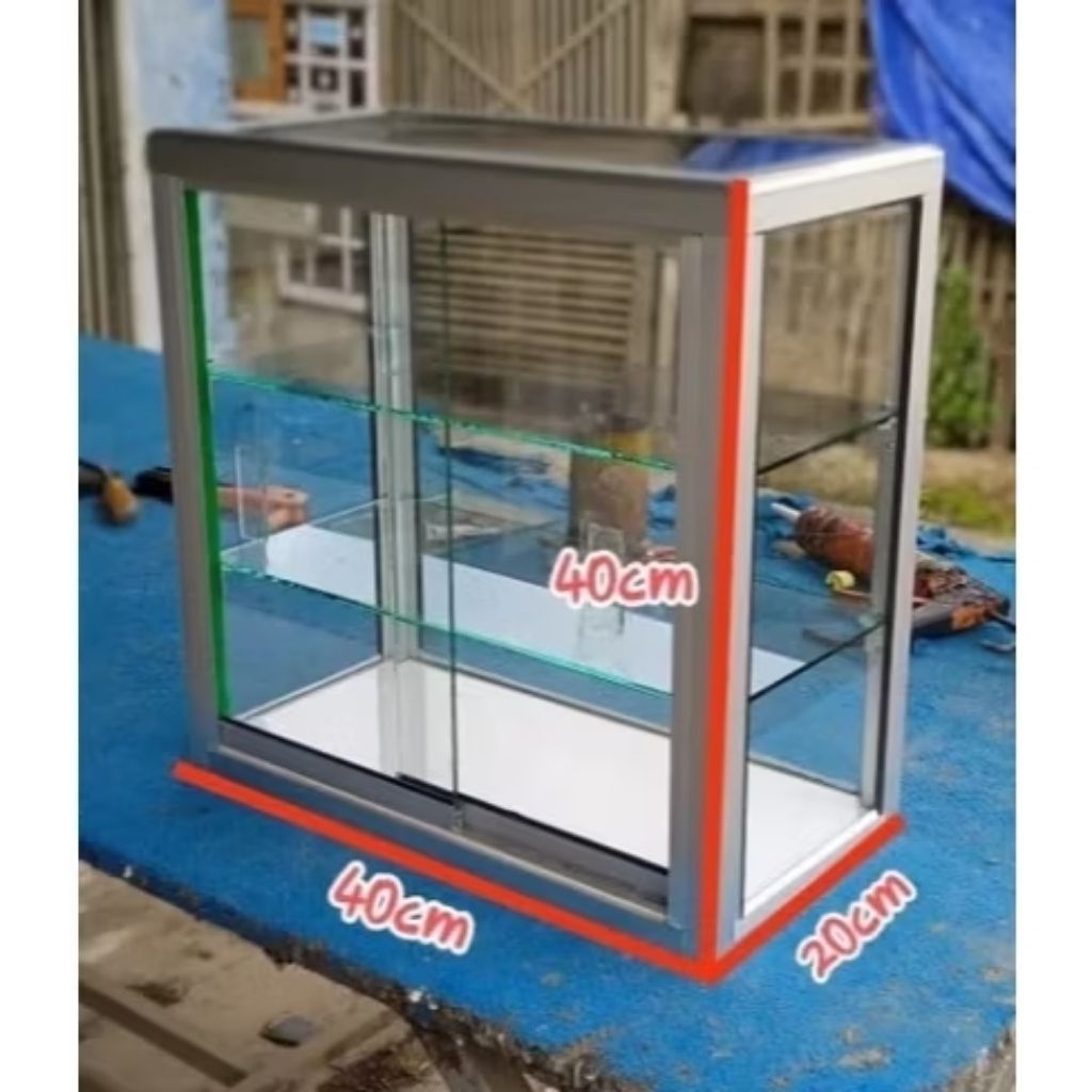 Etalase Aluminium Display Rokok Minimalis Penyimpanan