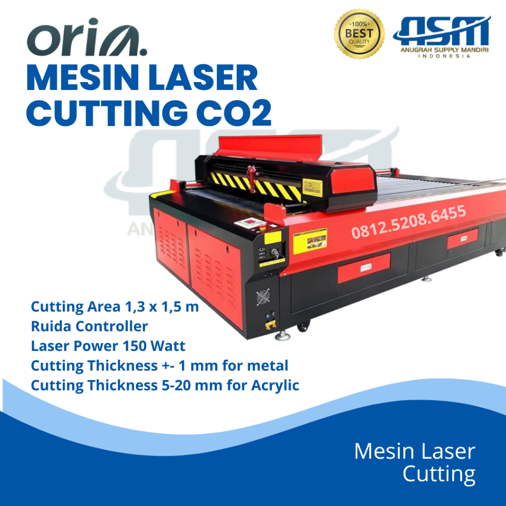 Mesin Laser cutting Acrylic Metal non Metal - FlatBed 1325 with Ruida Controller - ORIA LASER