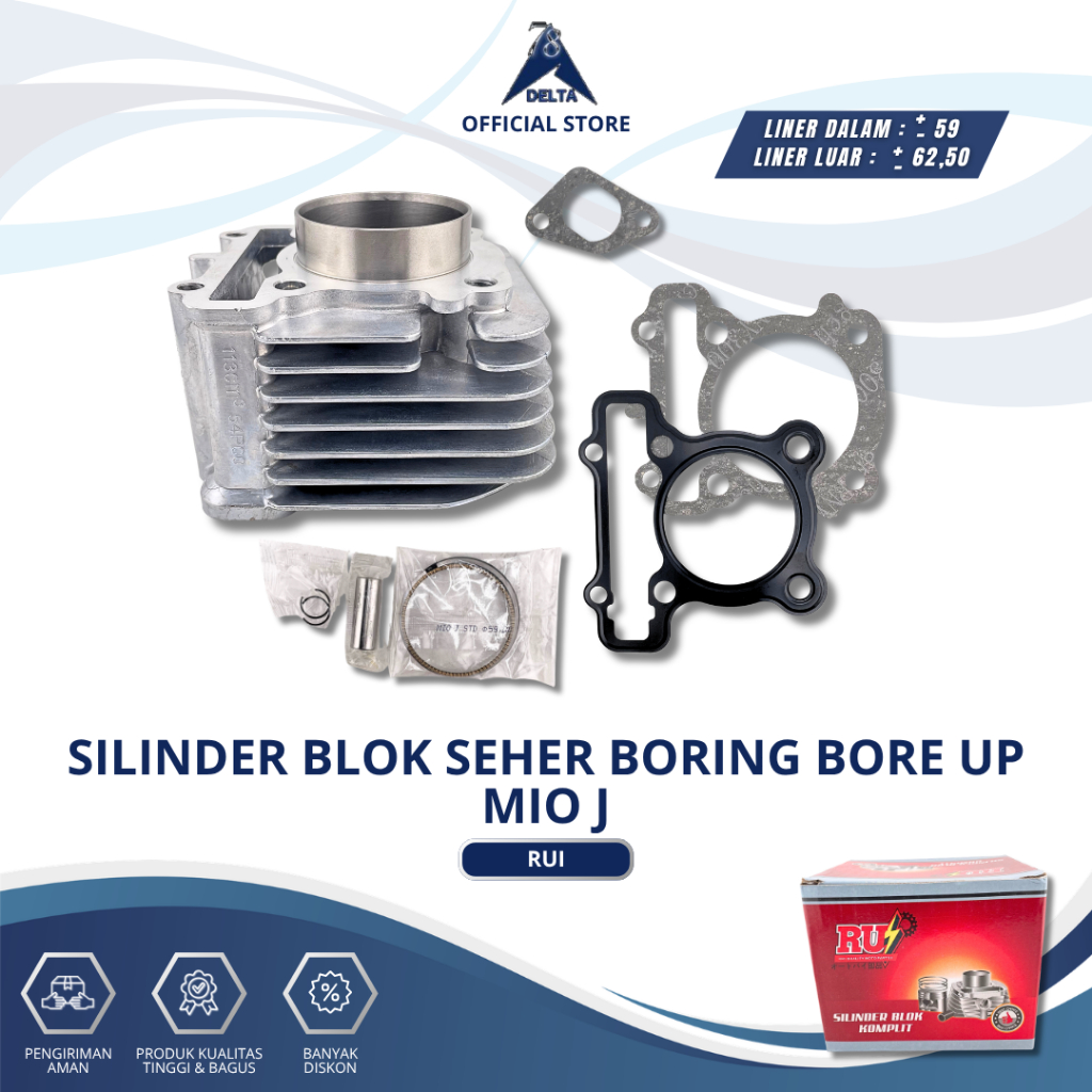SILINDER BLOK (ASSY) MIO J (59 MM) RUI - CYLINDER SILINDER BLOK SEHER BORING BORE UP MIO J FINO FI 1