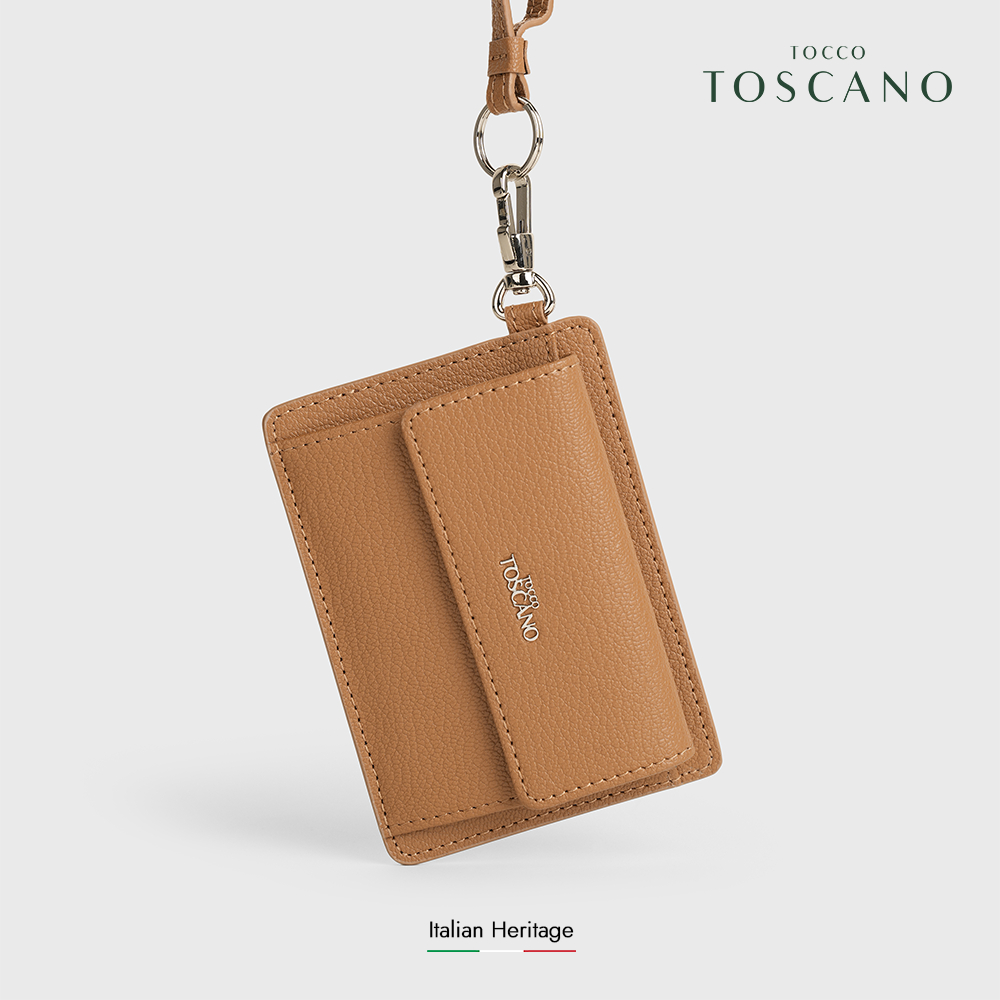 Tocco Toscano Ember Card Holder with Lanyard - Dompet Kartu Wanita (Camel)