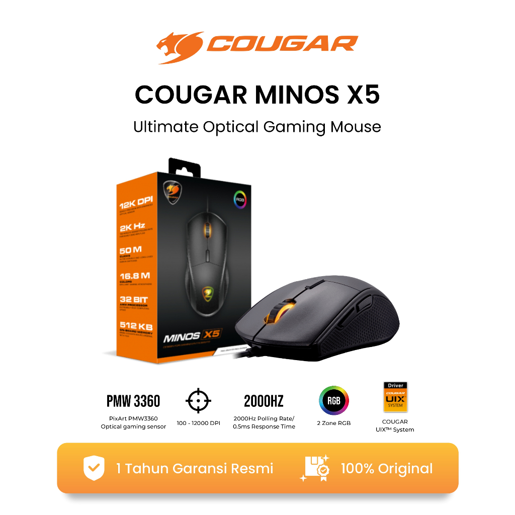 COUGAR MICE OPTIC MINOS X5/PMW3360/12000DPI