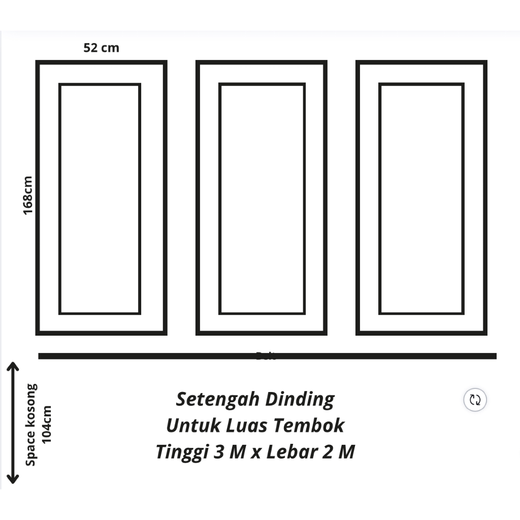 Paket Wall Moulding 3 x 2 Setengah dinding