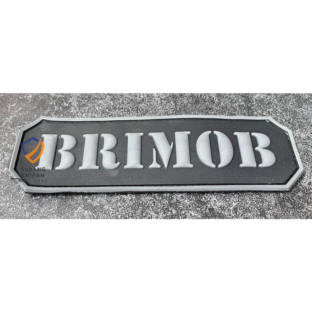 Patch BRIMOB (Besar Tulisan) - Tempelan Rubber Velcro Brimob Indonesia Karet