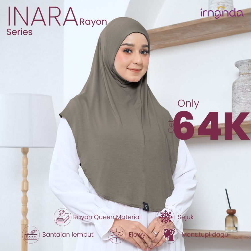 Irnanda Hijab - Bergo Instan Rayon Premium | INARA Series | Taupe