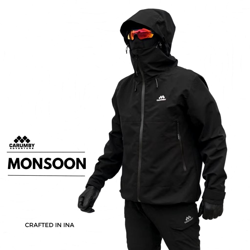Set Jaket Moonson & Celana Gunung Carumby Original Waterproof Unisex Tebal