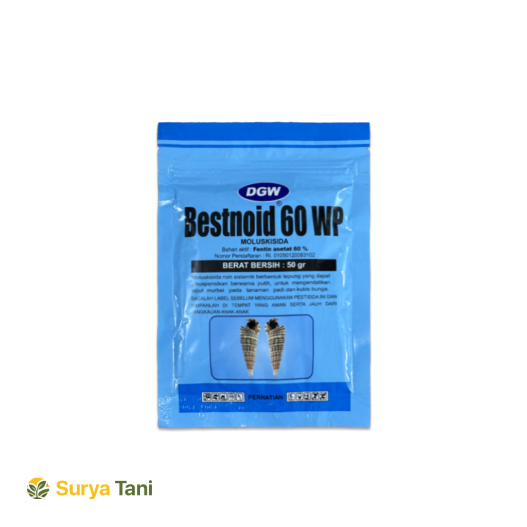 Bestnoid 60 WP DGW 50 gr - Racun Siput Keong Mas Murbei & Bekicot Tanaman Padi