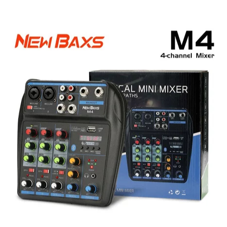 Audio Mixer mini Professional 4 channel equalizer Support Bluetooth/USB/PC/MP3 playback