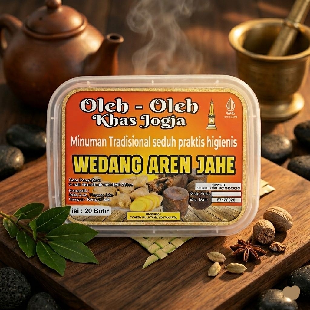 GUJAHE Wedang Aren Jahe – Minuman Herbal Tradisional Khas Jogja Isi 20 Butir