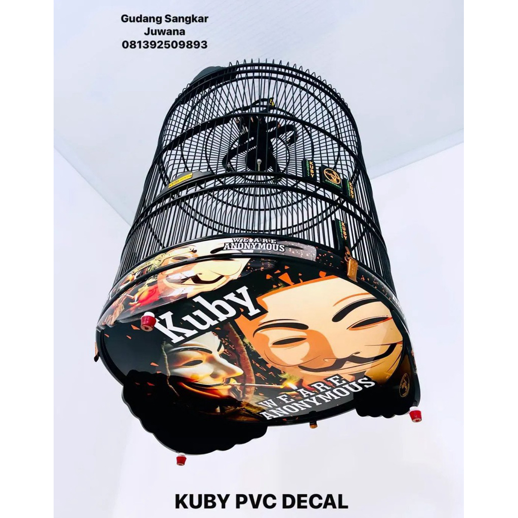 Sangkar Murai KUBY Indonesia Ruji bambu No.2 + Fullset Kerodong + Free Pallet Kayu